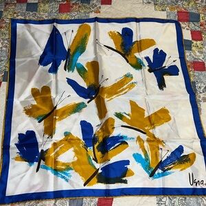 Vintage Scarves by Vera Neumann square butterfly scarf 26”